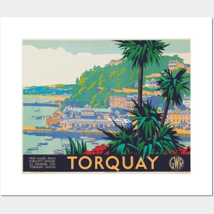 Vintage British Rail Travel Poster: Torquay on the South Devon Coast Posters and Art